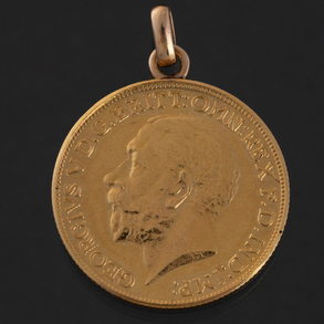 Colgante de moneda de Carlos V del año 1925 en oro amarillo de 18 kt.