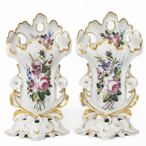 Pair of 19th century Old Paris porcelain vases