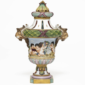 Capodimonti porcelain vase, 19th century.