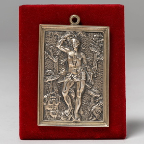 ‘San Sebastián’ silver holder in silver following 16th century models. 20th century.