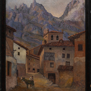 ‘Landscape with peasant and donkey’