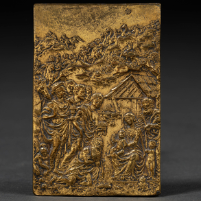 ‘Epiphany’ gilded bronze plaque from the 18th century Flemish work 18th century