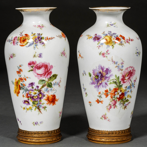 Pair of French porcelain vases. French work of the XIX century.