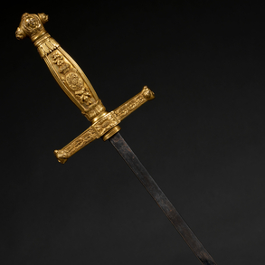 Espada con empuñadura en bronce dorado h. 1900