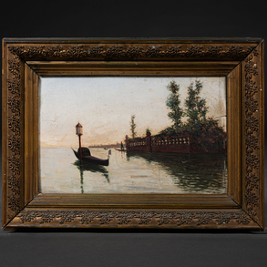 ‘View of Venice with Gondola’