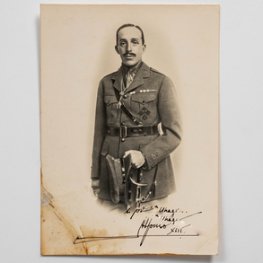 Black and white photograph of King Alfonso XIII.